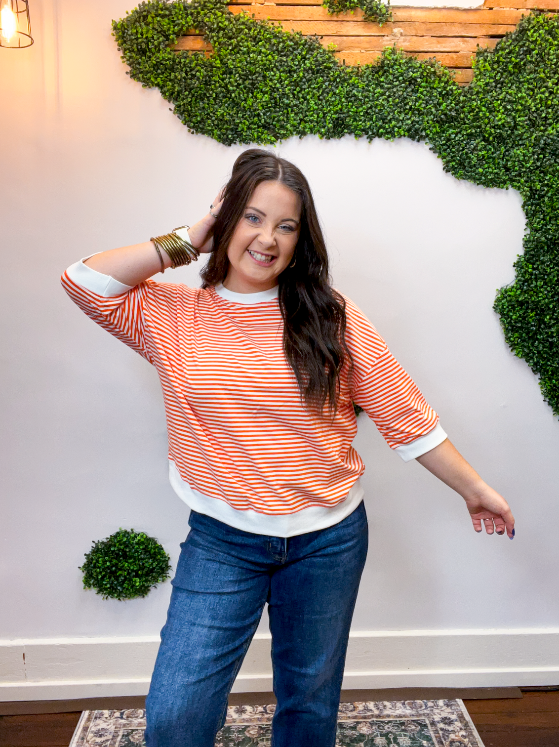 County Fair Striped Top in Orange
