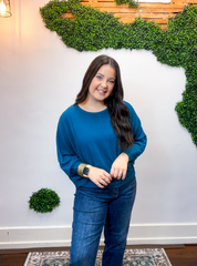 Effortless Days Long Sleeve Batwing Top in Teal