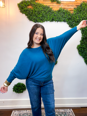 Effortless Days Long Sleeve Batwing Top in Teal