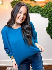 Effortless Days Long Sleeve Batwing Top in Teal
