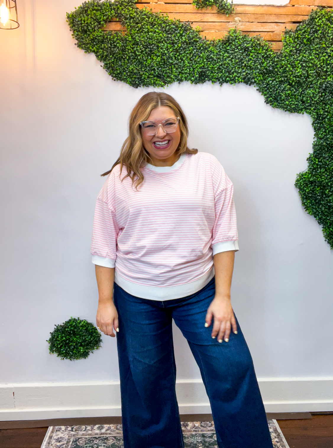 County Fair Striped Top in Pink