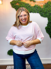 County Fair Striped Top in Pink