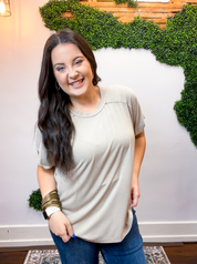 No Plans Necessary Top in Ash Mocha