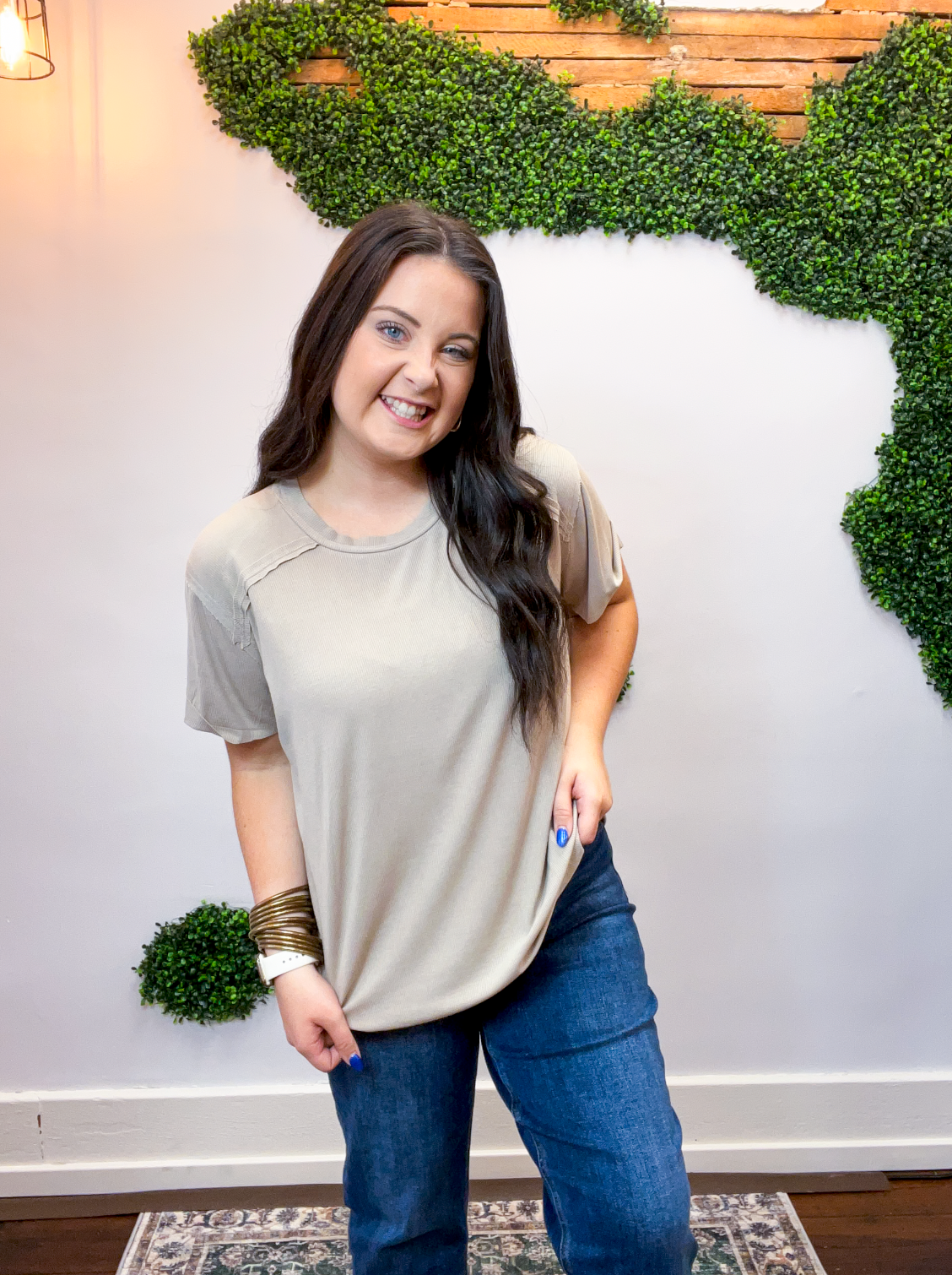No Plans Necessary Top in Ash Mocha