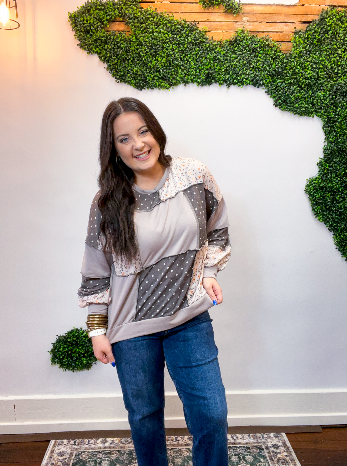 Mocha Patchwork Pullover