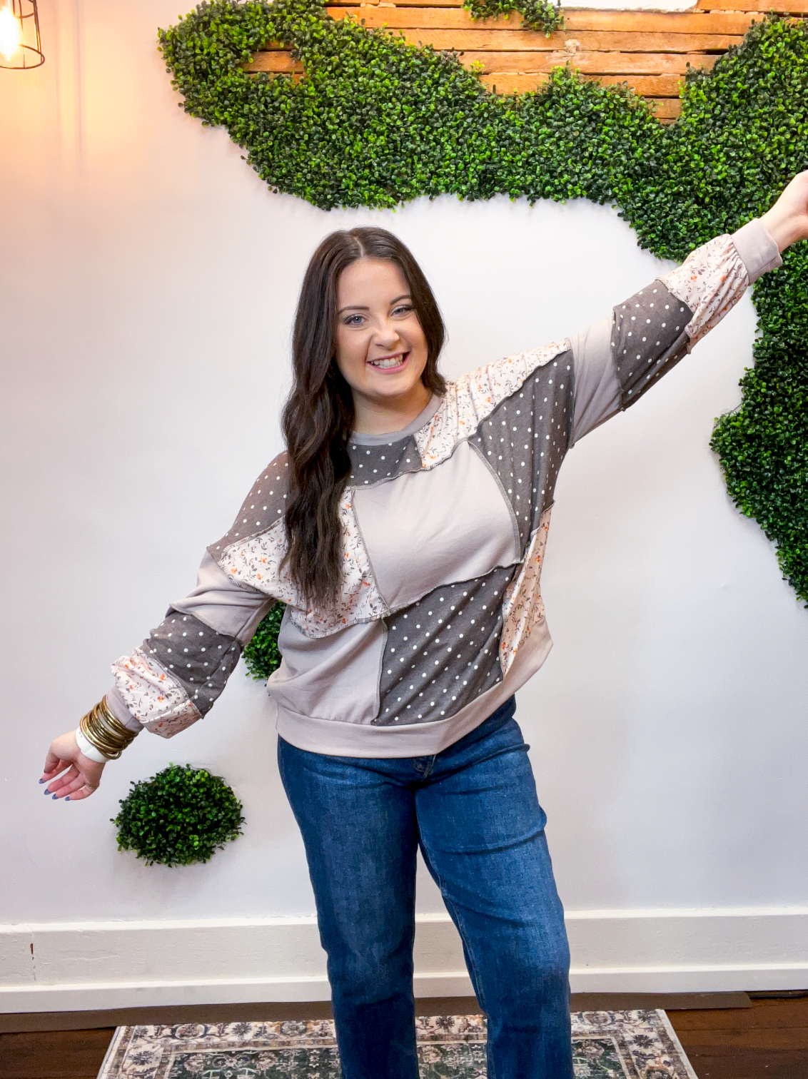 Mocha Patchwork Pullover