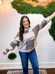 Mocha Patchwork Pullover