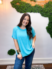 No Plans Necessary Top in Turquoise