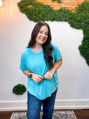 No Plans Necessary Top in Turquoise