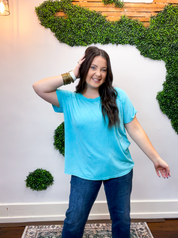 No Plans Necessary Top in Turquoise