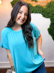 No Plans Necessary Top in Turquoise