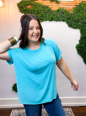 No Plans Necessary Top in Turquoise