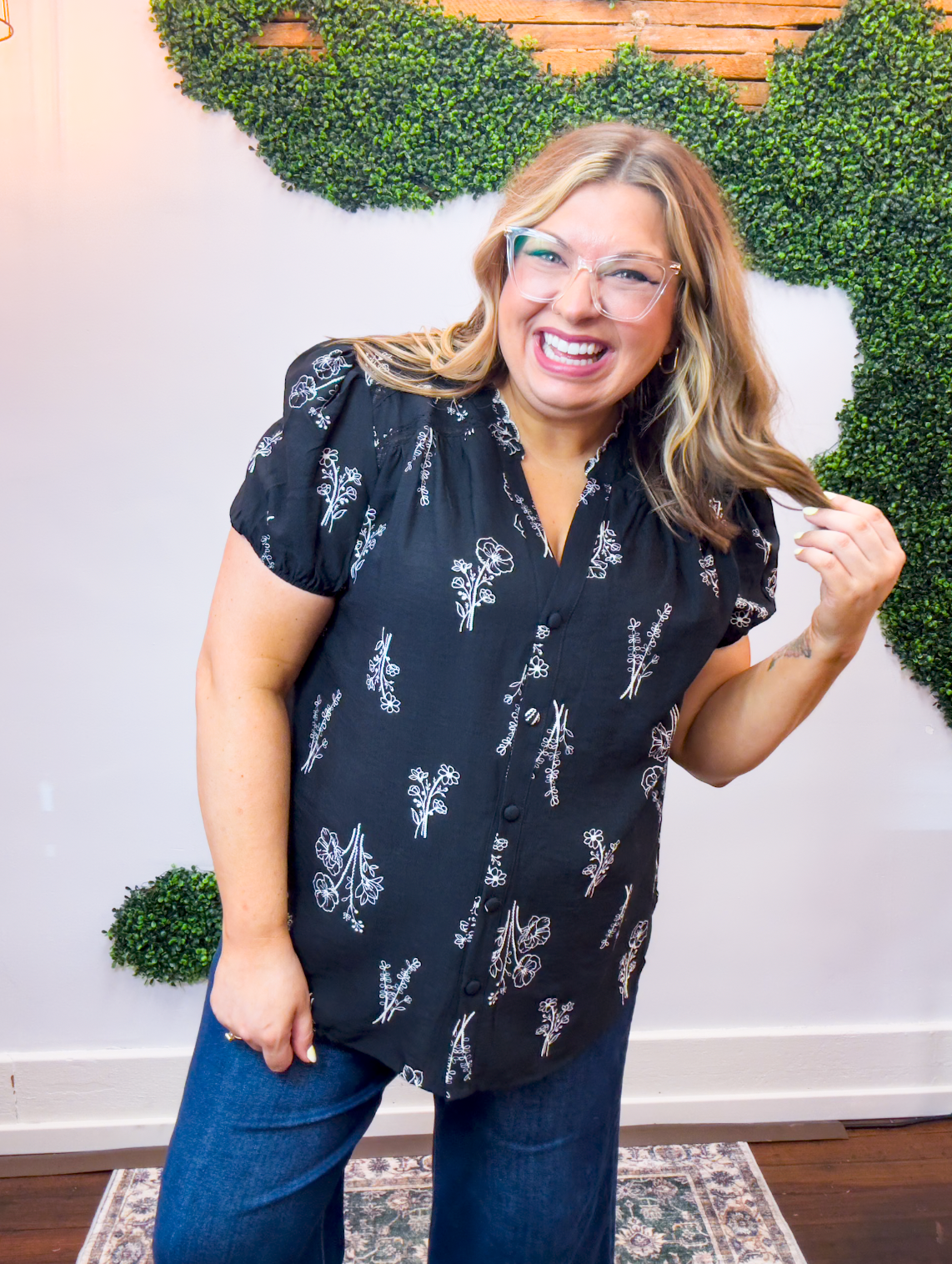 Midnight Meadow Blouse