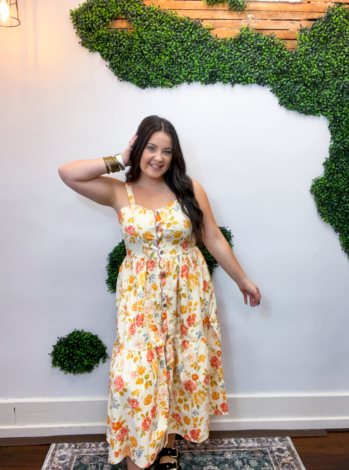 Golden Hour Garden Midi Dress