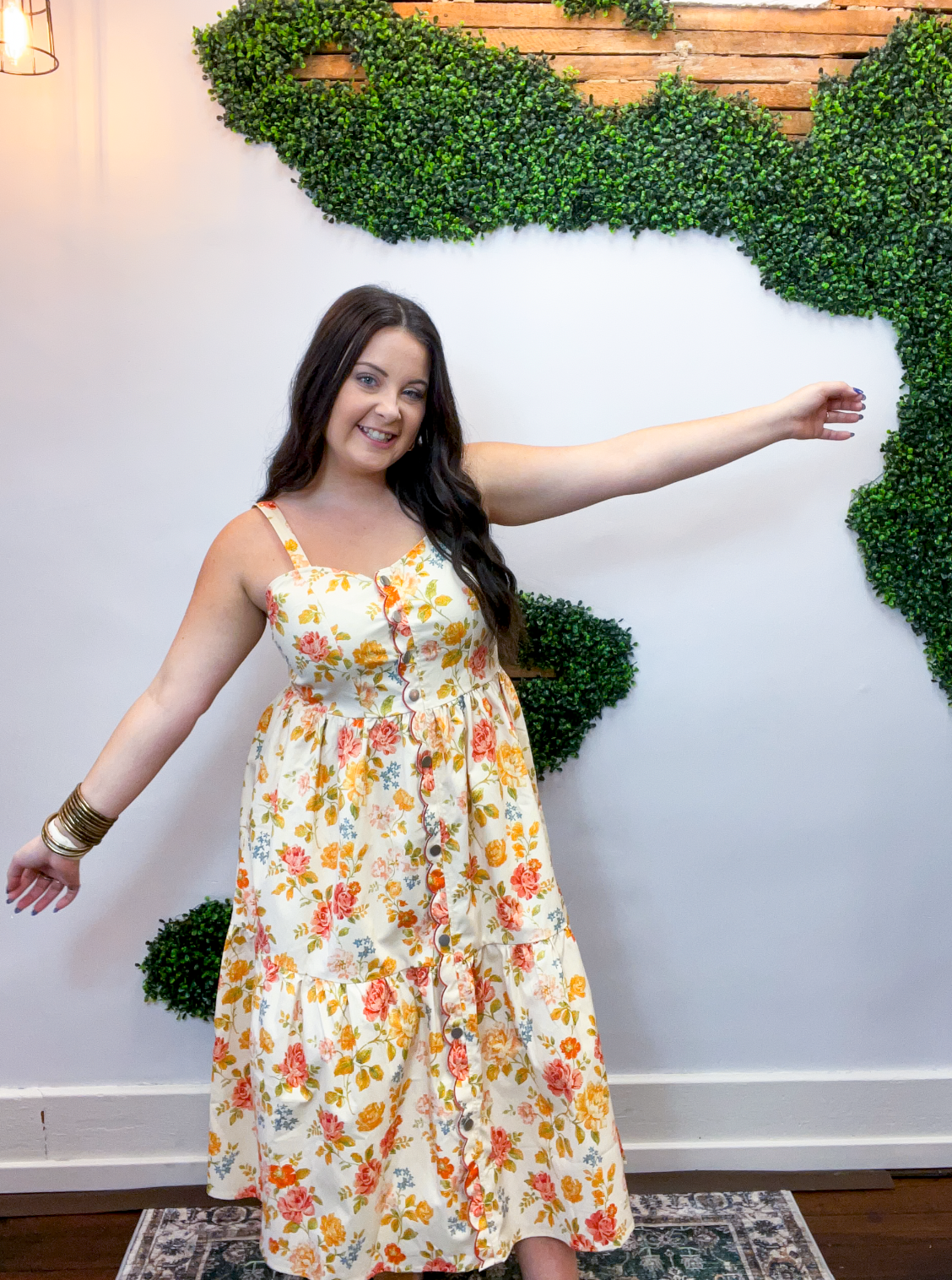 Golden Hour Garden Midi Dress