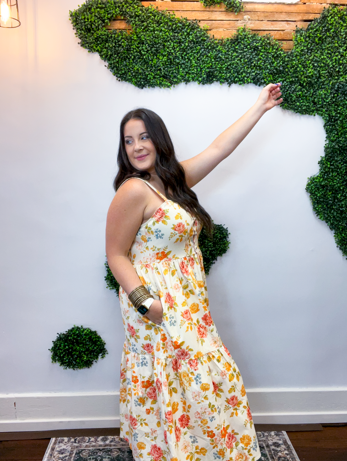 Golden Hour Garden Midi Dress