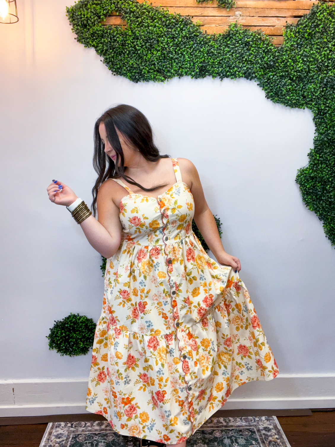 Golden Hour Garden Midi Dress