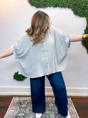 Falling for Stripes Button Down Shirt in Black