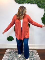 Cider Season Cardigan in Rust