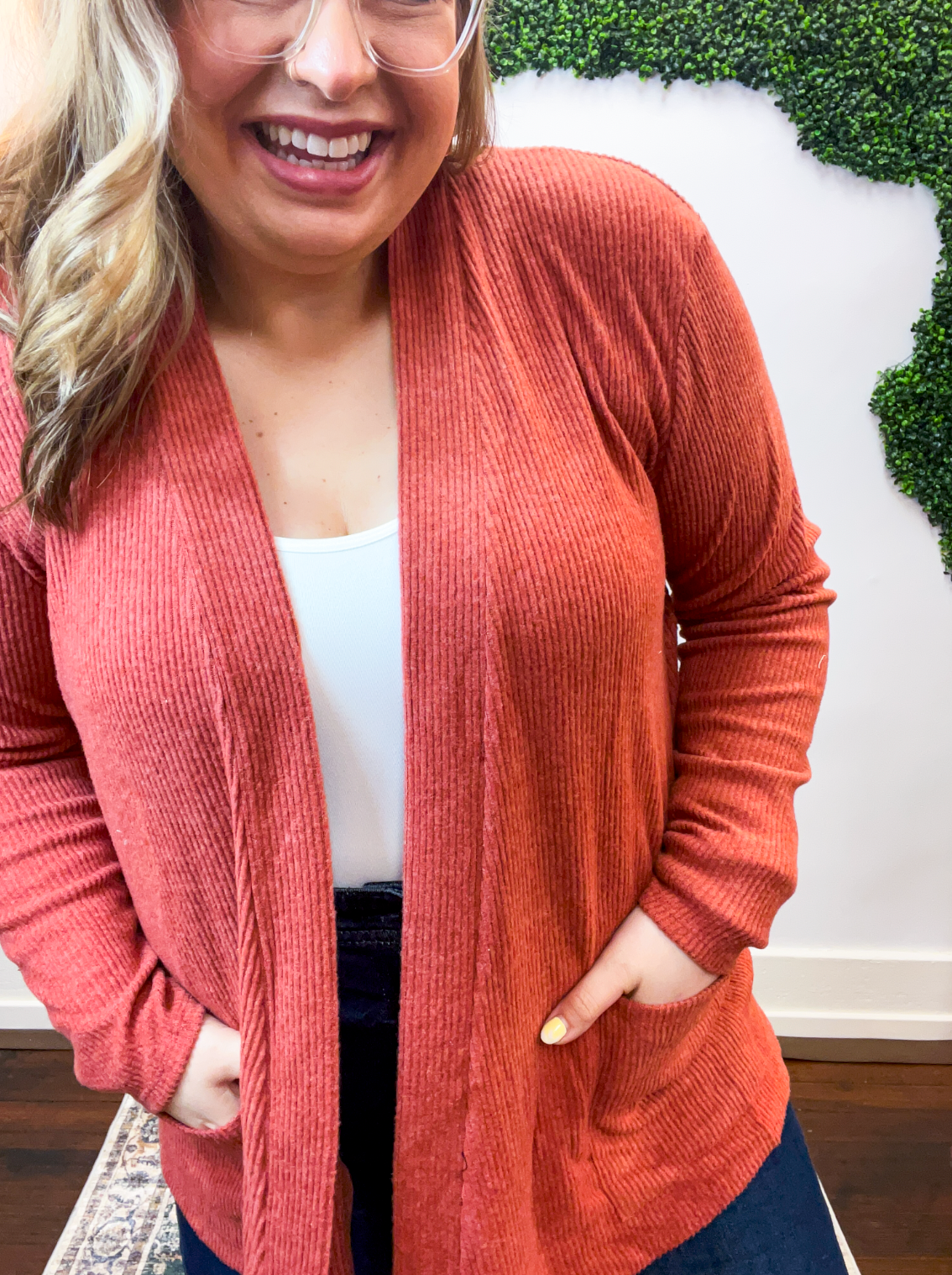 Cider Season Cardigan in Rust