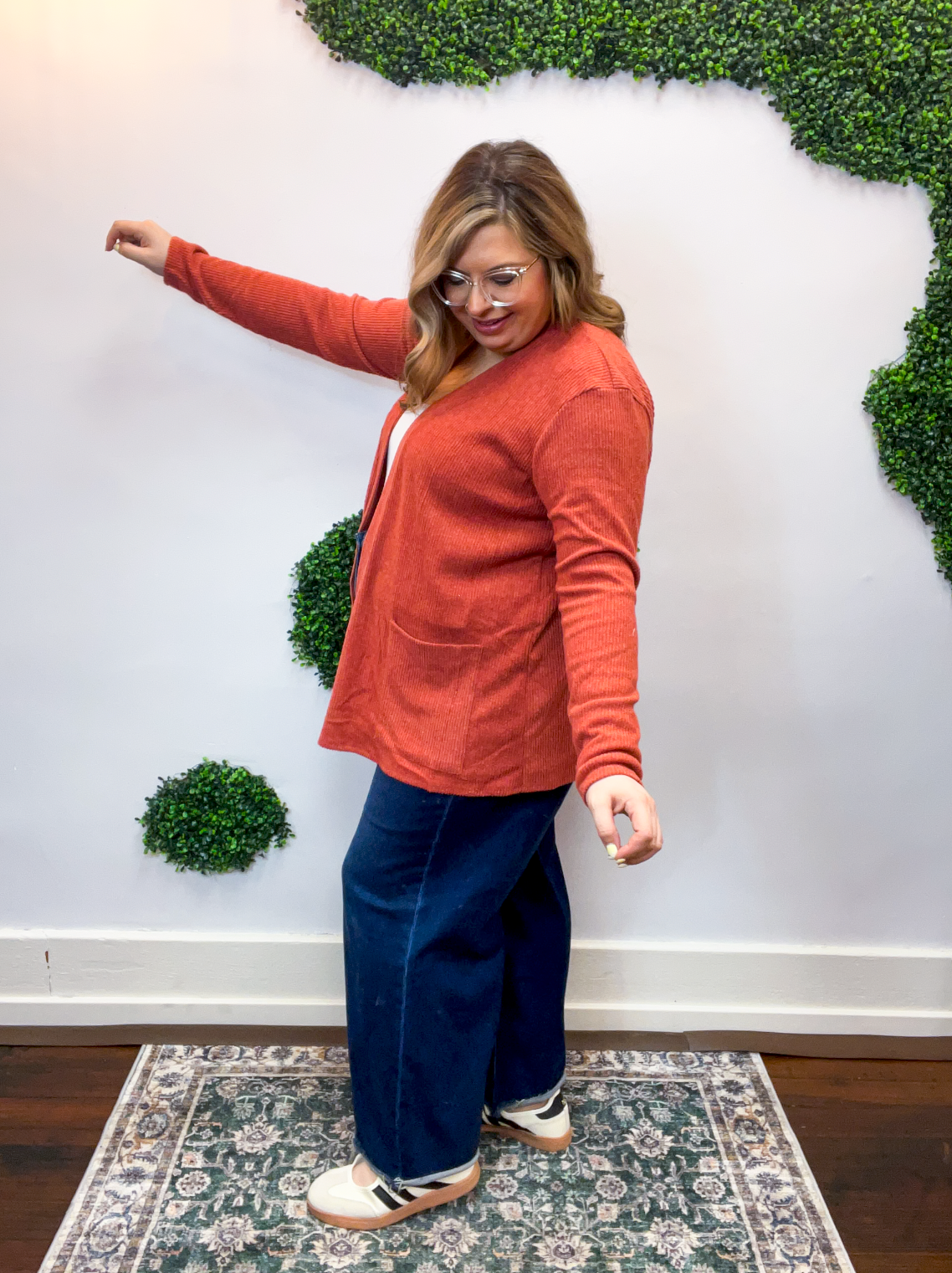 Cider Season Cardigan in Rust