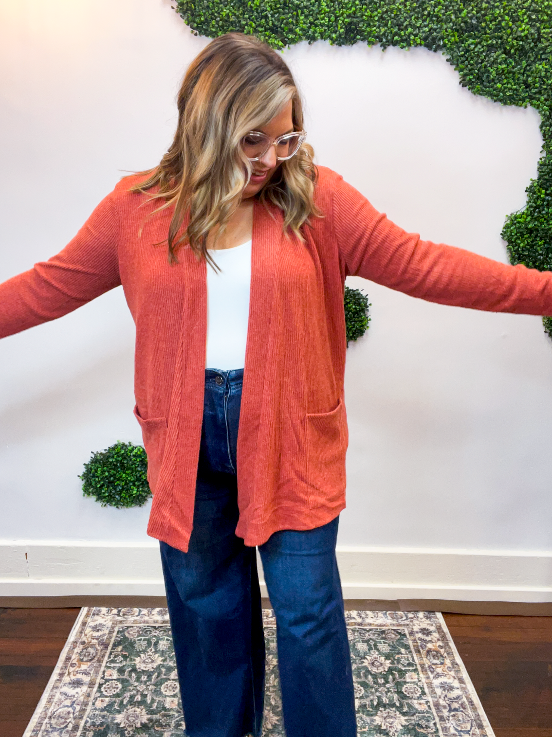 Cider Season Cardigan in Rust