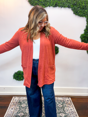 Cider Season Cardigan in Rust