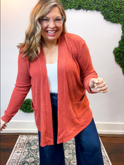Cider Season Cardigan in Rust