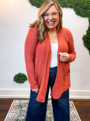 Cider Season Cardigan in Rust