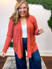 Cider Season Cardigan in Rust