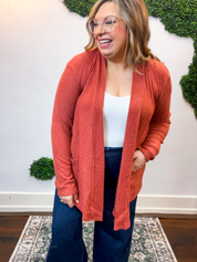 Cider Season Cardigan in Rust