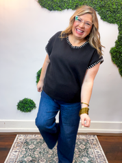 Whipstitch Sweater Vest in Black