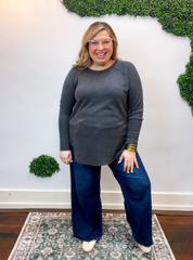 Cozy Days Baby Waffle Top in Black