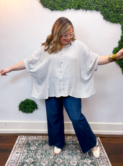 Falling for Stripes Button Down Shirt in Brown