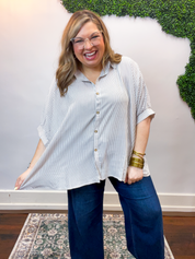 Falling for Stripes Button Down Shirt in Brown