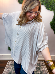 Falling for Stripes Button Down Shirt in Brown