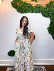 Autumn Bloom Belted Dress
