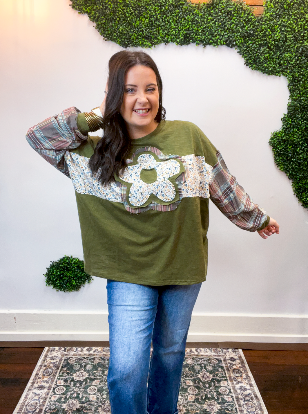 Wildflower Plaid Top