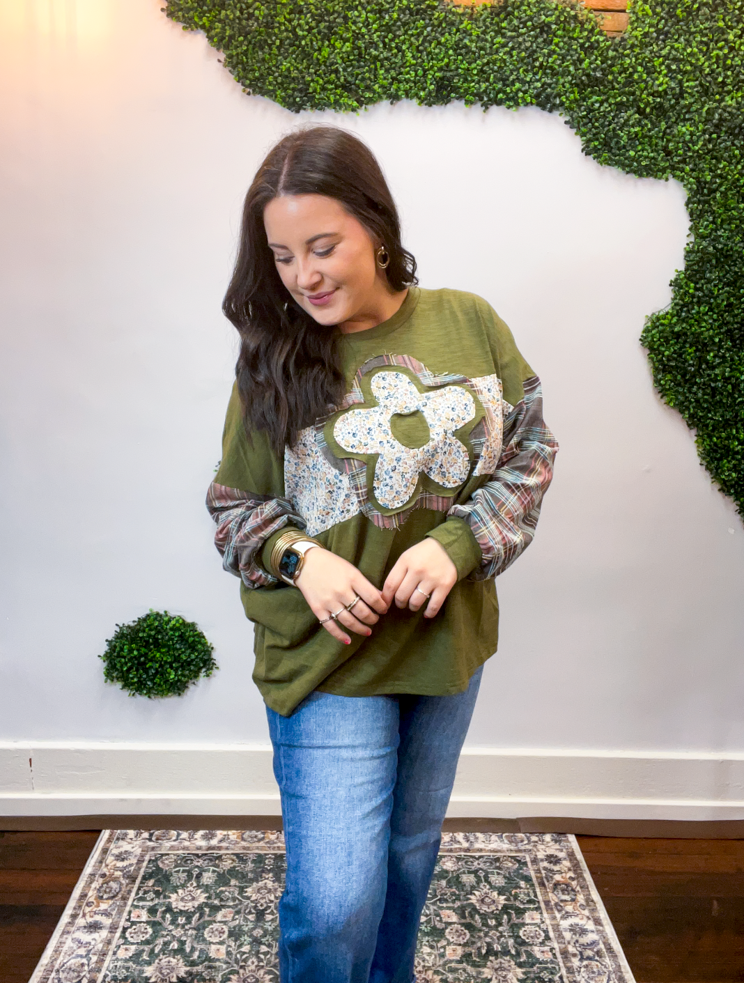 Wildflower Plaid Top