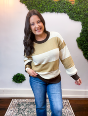 Toffee & Cream Stripe Sweater