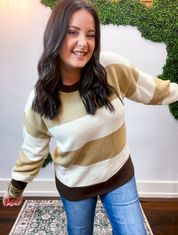 Toffee & Cream Stripe Sweater