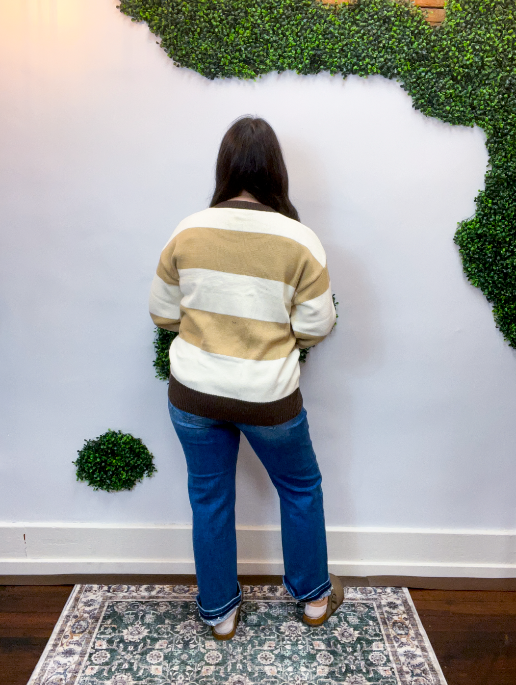 Toffee & Cream Stripe Sweater