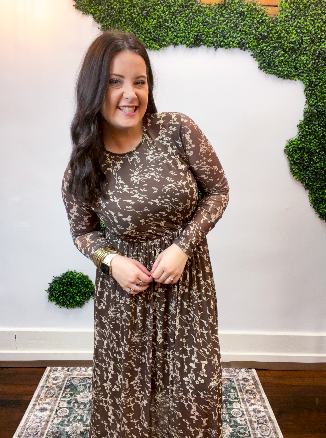 Mesh Meadow Midi Dress