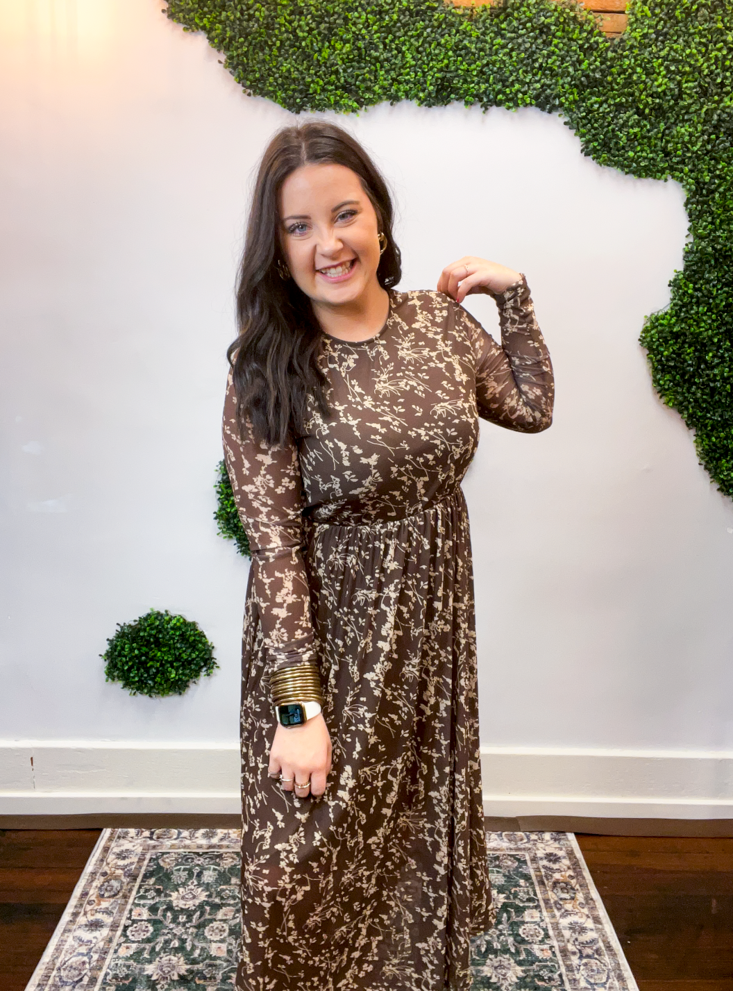 Mesh Meadow Midi Dress