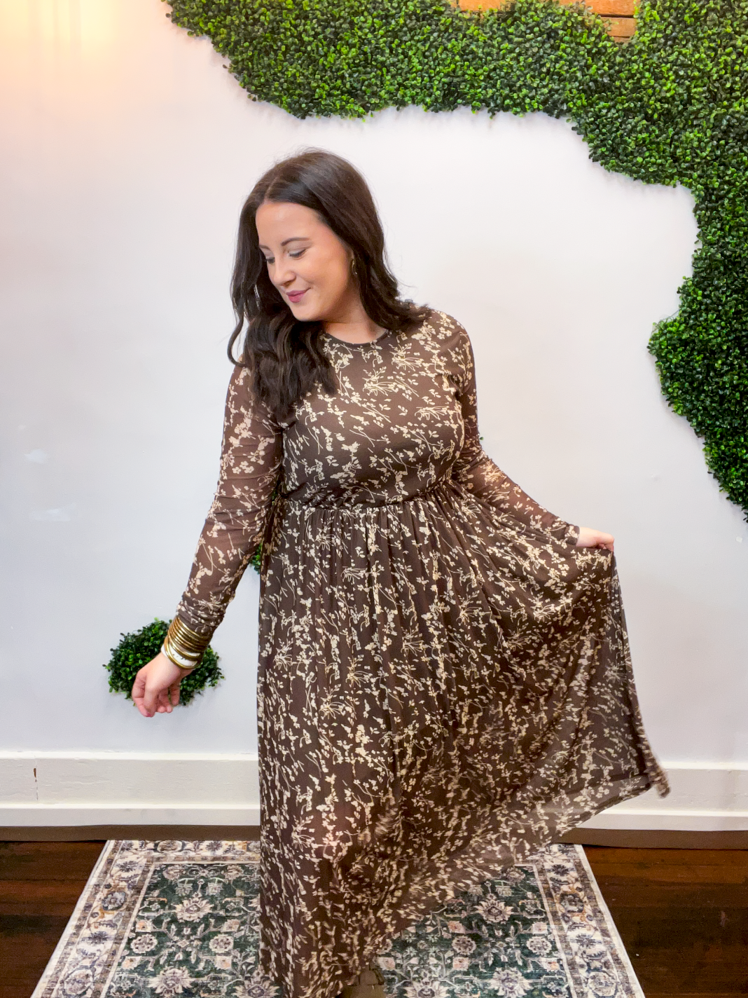 Mesh Meadow Midi Dress