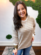 All Season Stripe Pullover in Ash Mocha