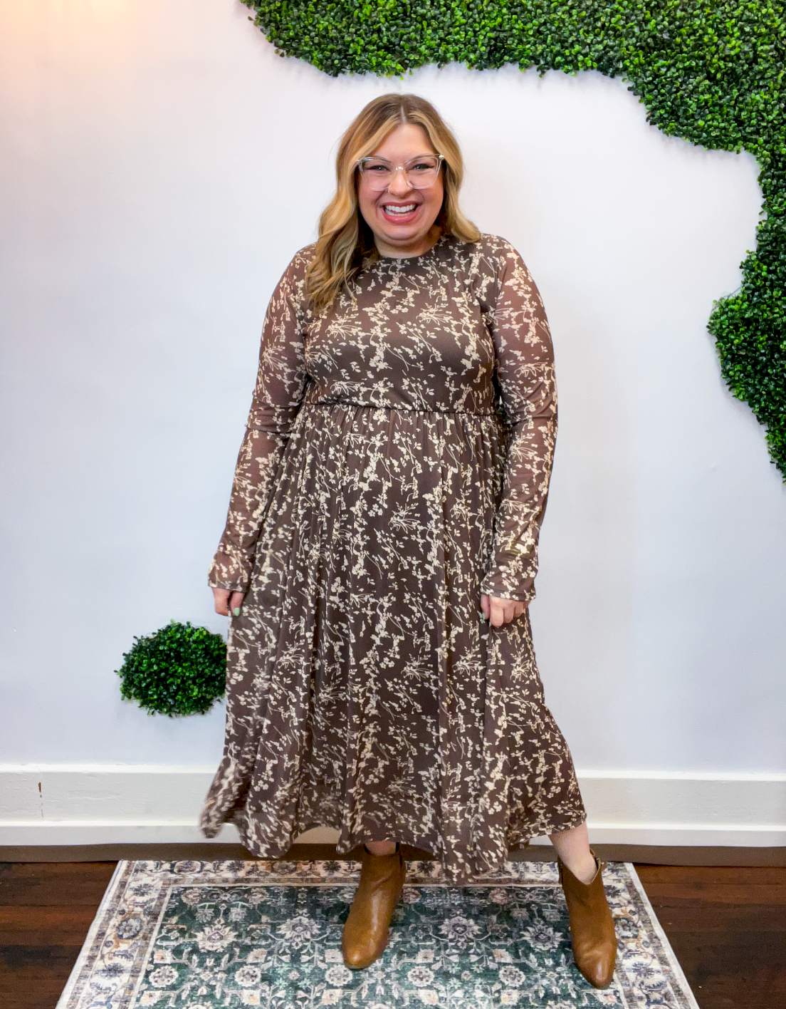 Mesh Meadow Midi Dress
