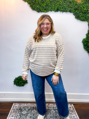 All Season Stripe Pullover in Ash Mocha