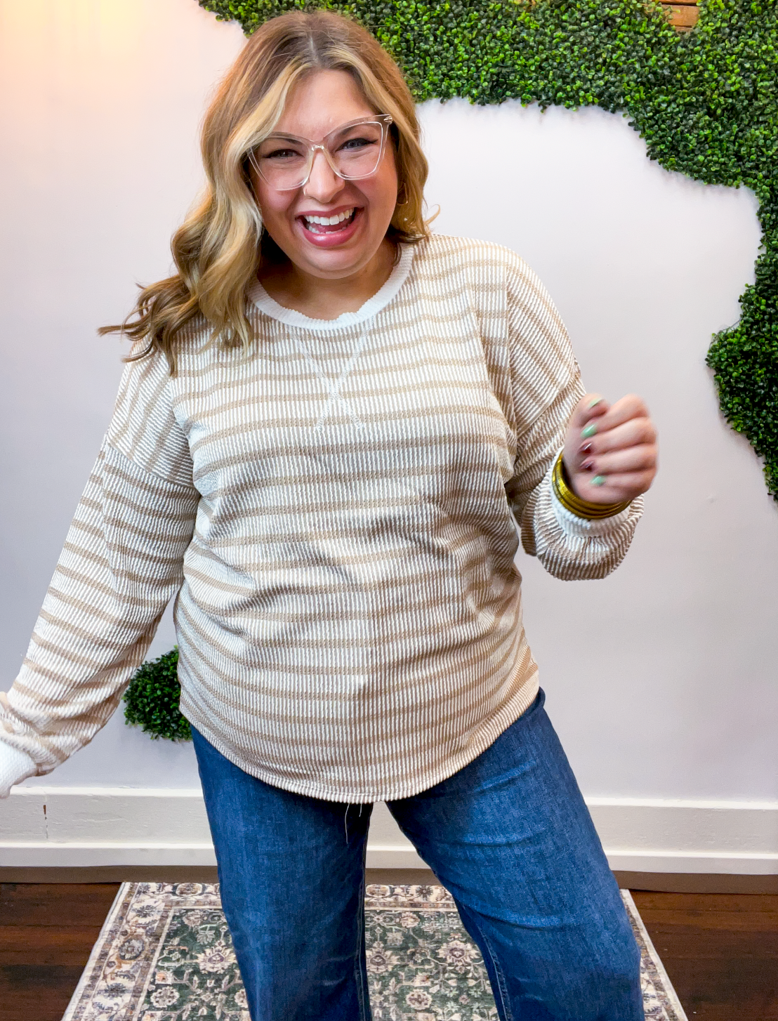 All Season Stripe Pullover in Ash Mocha