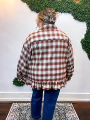 Mahogany Plaid Peplum Top